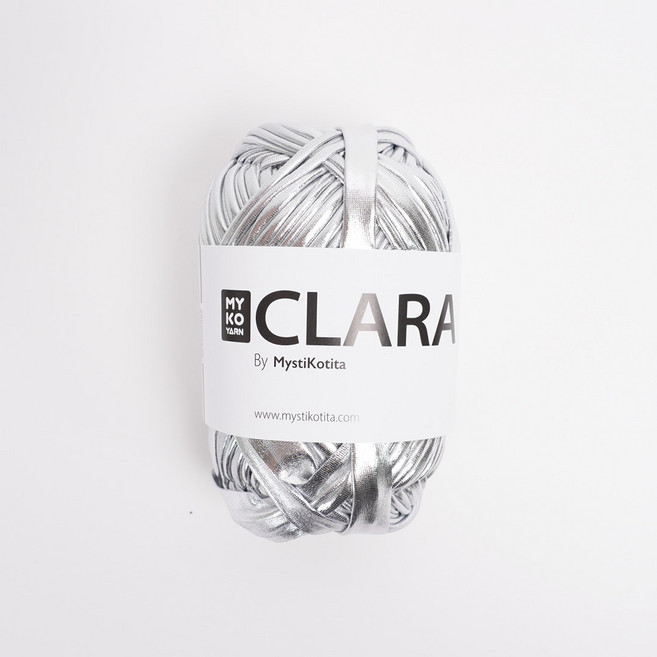 미스티코티타 YARN 메탈 클라라얀 코바늘 패브릭얀 뜨개질실 가방 만들기, 실버, 1개