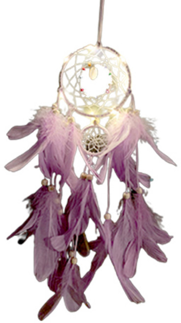 투링 깃털 드림캐쳐 LED형, 퍼플