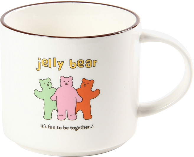 데일리라이크 젤리 베어 머그컵 360ml, 혼합색상, 1개