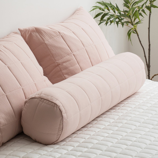 세라지오 푸딩소프트워싱롱허리 원형누빔바디필로우커버 솜포함, 핑크