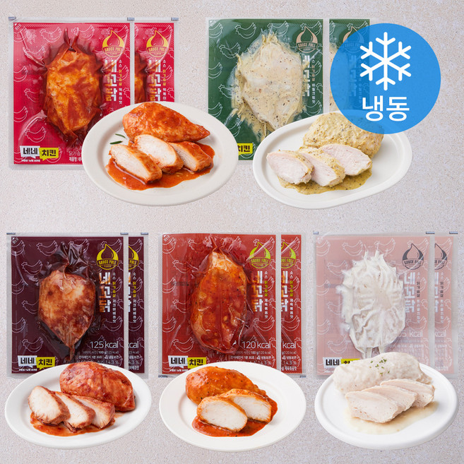 네네치킨 네꼬닭 소스 닭가슴살 5종 x 2개입 세트 (냉동), 100g, 10개입, 1개