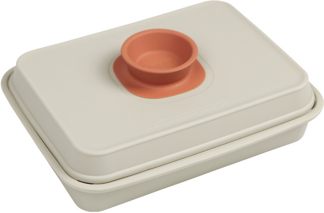 인콕 실리콘 전자레인지 오븐 용기 + 뚜껑, 샌드브라운, 1세트