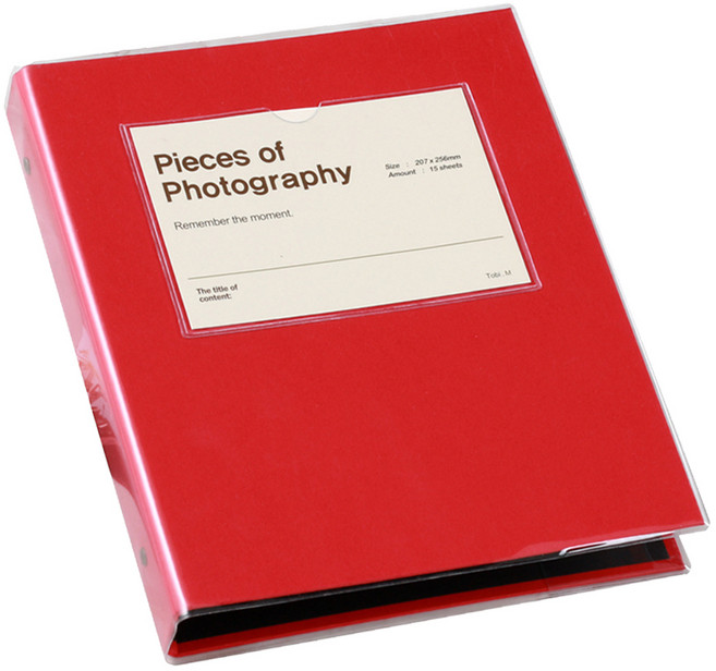 문구백서 데일리 바인더형 접착식 비비드 포토앨범, Dark Red(바인더 커버) + 백색(내지), 25매