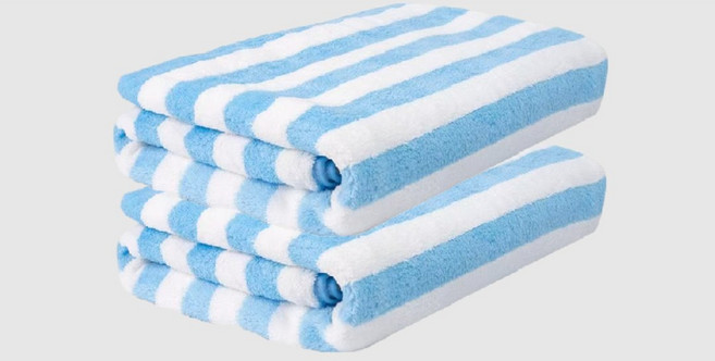 원이네 스트라이프 대형 목욕 비치타월, 스카이블루, 2개