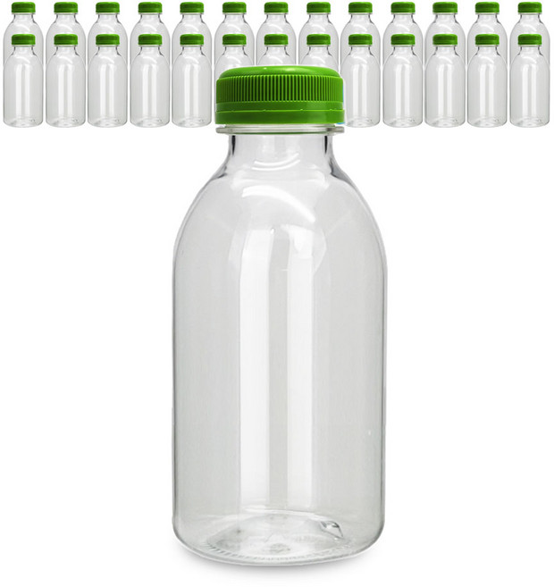 mir 透明PET瓶 新款牛奶瓶蓋 500ml, 27個