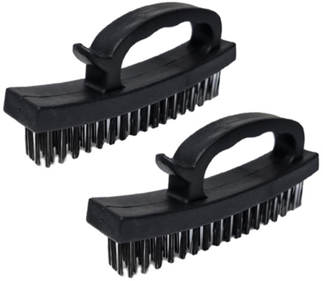 월드크린 울트라 손잡이 철 브러쉬 청소솔, 블랙, 2개