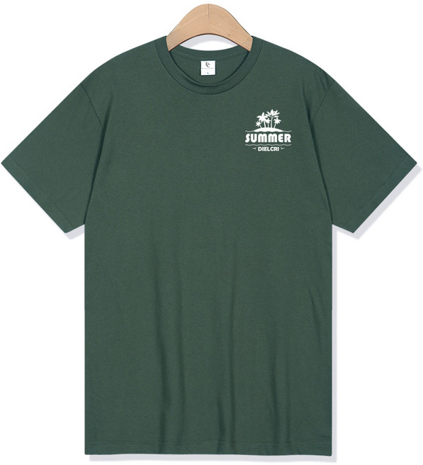 디엘크리 남녀공용 통기성 썸머 팜트리 17수 반팔 티셔츠