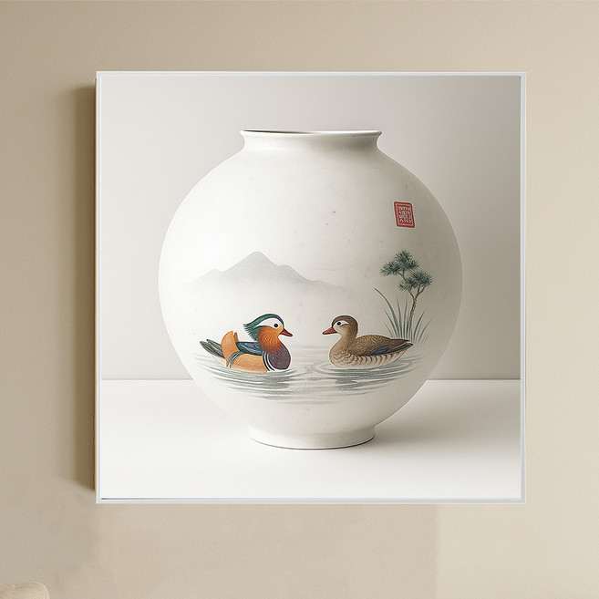 다복 달 항아리 그림액자 원앙 kisn123