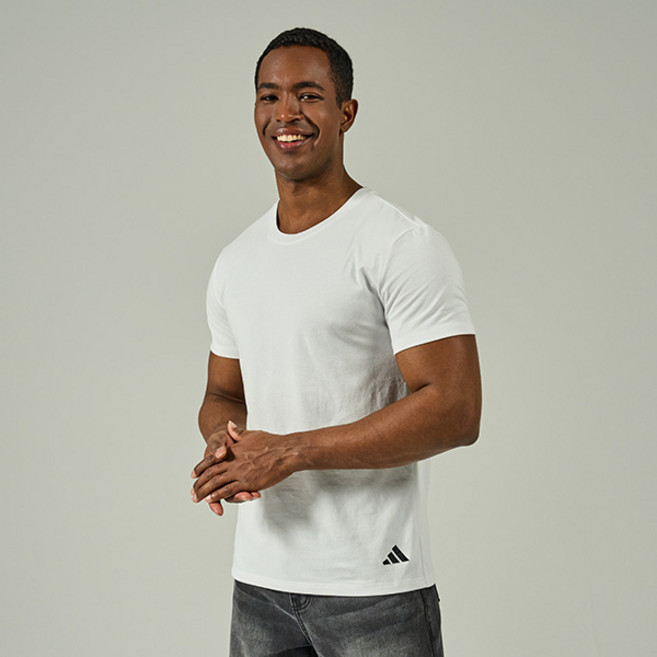 아디다스 남성용 소프트 면폴리 혼방 언더 반팔 티셔츠