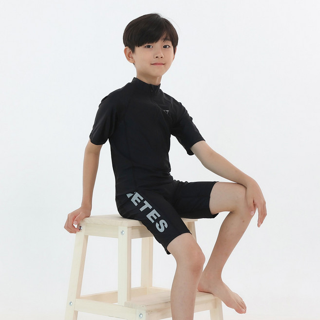 제테스 남아용 집업 반팔 5부 올인원 수영복 1064
