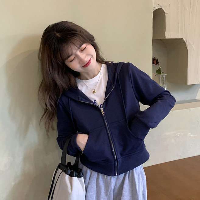 DMELD 女款日常基本款換季休閒拉鍊夾克