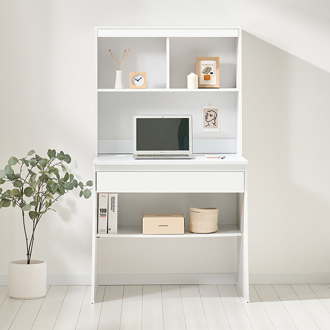 리파 800 책상 + 책꽂이 세트 방문설치, 화이트