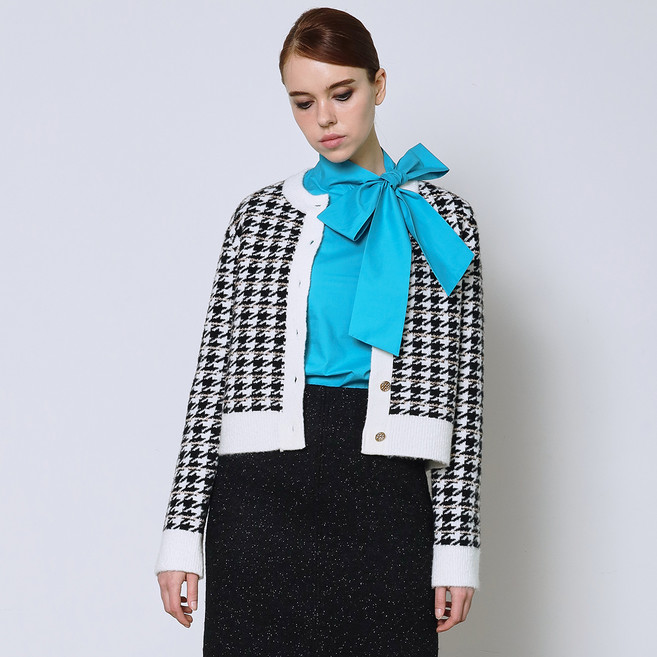 와이지비엠 여성용 골드메탈 하운드투스 가디건 YB210-KNW01