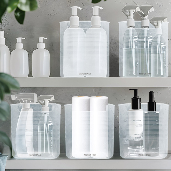 마켓플랜 라인 다용도 욕실용품 보관함, 반투명, 10개