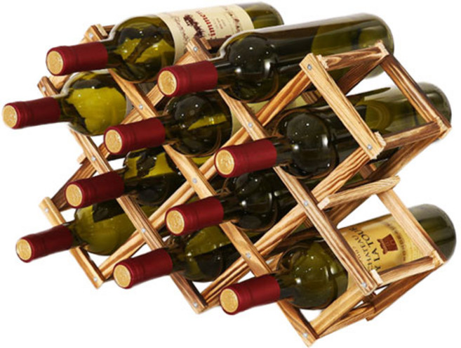 생활살림 접이식 원목 와인 보관 거치 진열대 10구, 월넛, 1개
