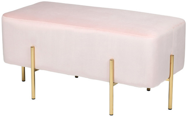 도리퍼니처 헤이즐 2인 벨벳 스툴, 핑크, 1개