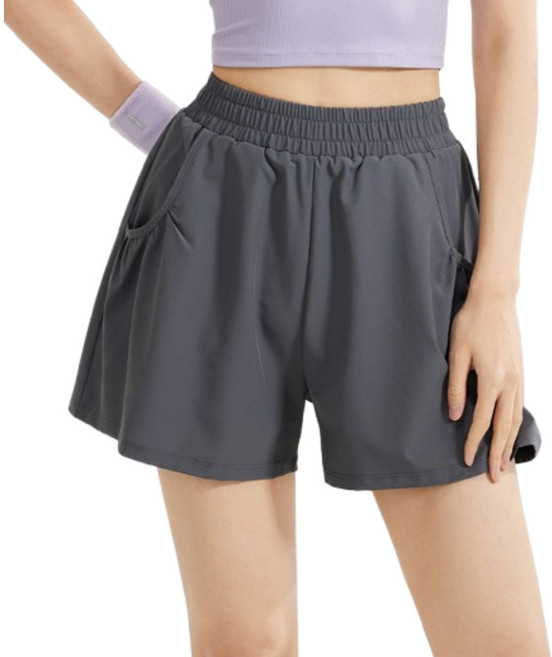 마켓피아 여성용 요가 필라테스 피트니스 포켓 캐주얼 3부 반바지