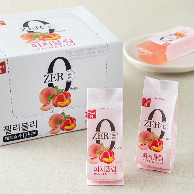 쉐프엠 젤리블리제로 피치플럼, 60g, 1개, 20개입