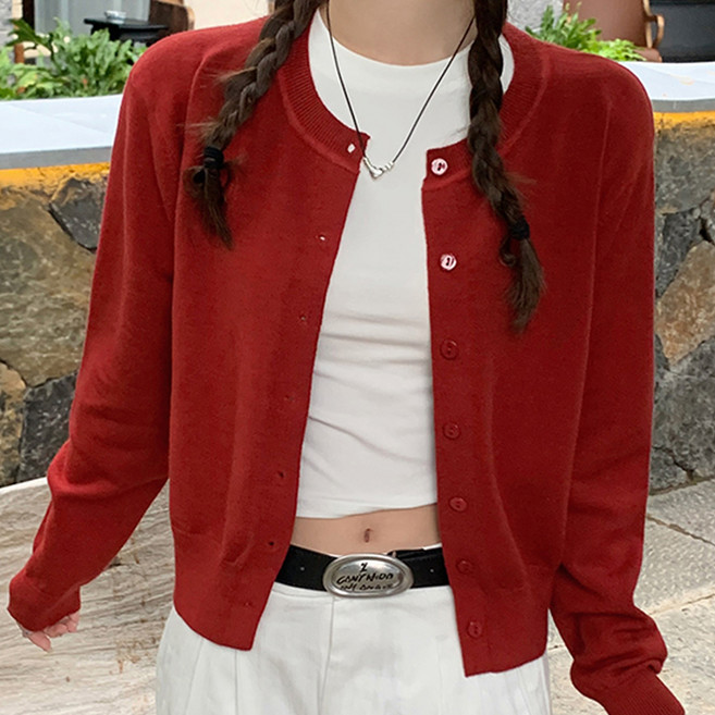 메이첼 여성용 레비가일 라운드넥 니트 가디건 10850