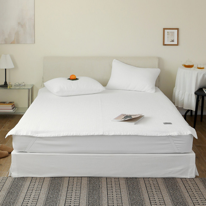 이블랑 뉴데이 60수 순면 피그먼트 침대패드, 화이트