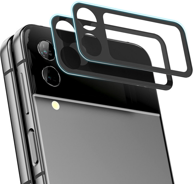 구스페리 빛번짐 차단 블랙써클 풀커버 휴대폰 카메라 렌즈 강화유리 보호필름 2p 세트, 1세트