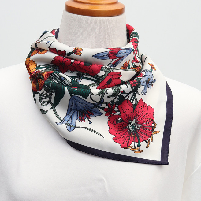 딥톡 플라워 무늬 미니 스카프 DT0572