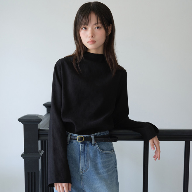 yuppe pleated 長版襯衫