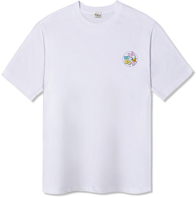 ILLUSO 男女通用 迪士尼 Logo 85 Daisy Duck 短袖 T恤, 白色