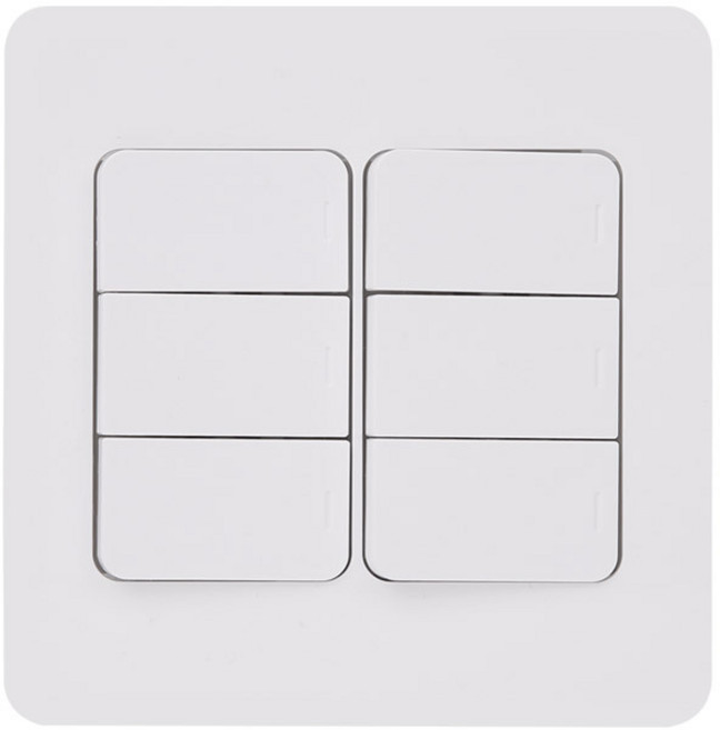 제일전기 전등 스위치 커버 중6구 화이트, 1개