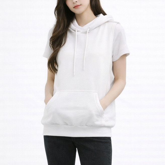 TheSirup 女款休閒口袋無袖連帽衫