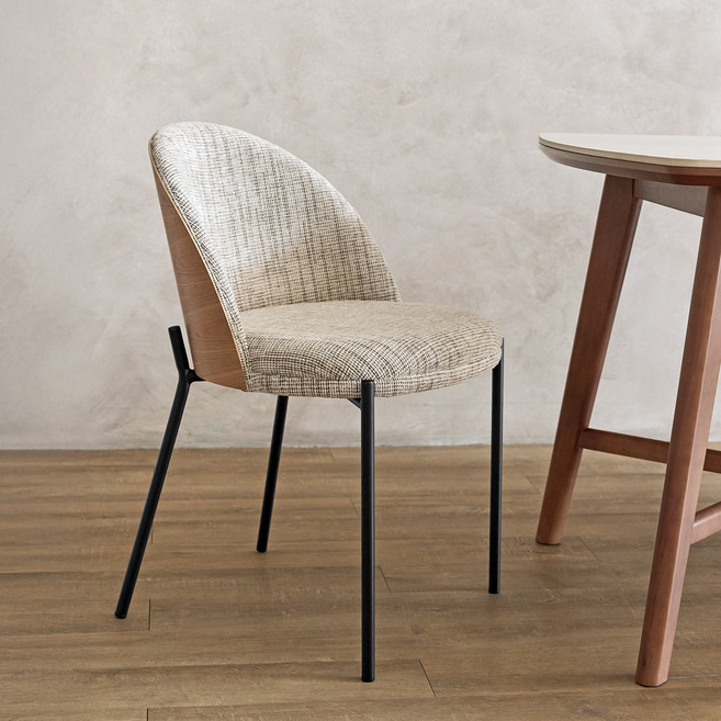 룸앤홈 테모 벤트우드 체어, 베이지, 1개