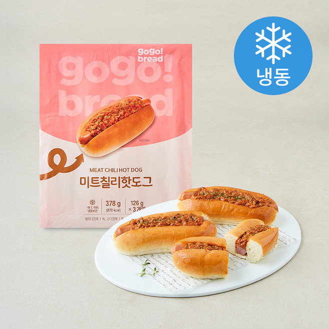 고고브레드 미트칠리핫도그 (냉동), 126g, 1개, 3개입