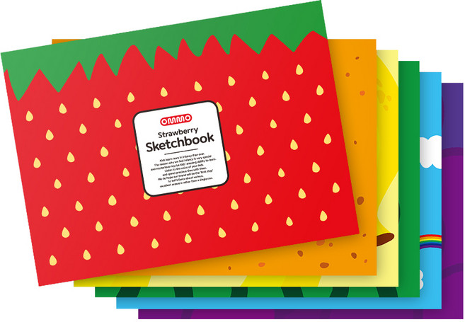 옴모 뜯어쓰는 안전한 스케치북 세트, 8절, 30매, 6개