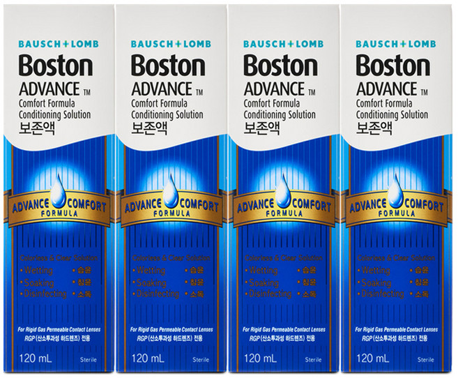 보스톤 어드밴스 렌즈 보존액, 4개, 120ml