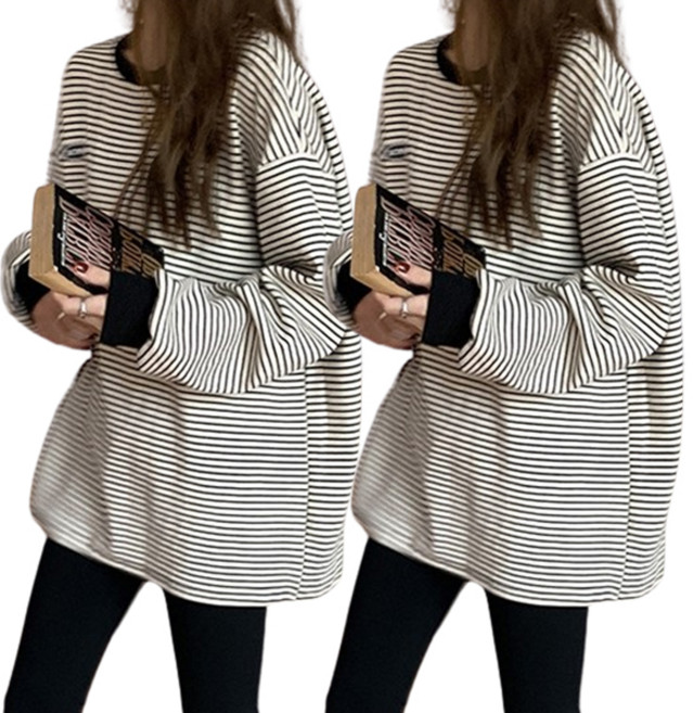 피어니스트 심플시크 스트라이프 맨투맨 티셔츠 2p