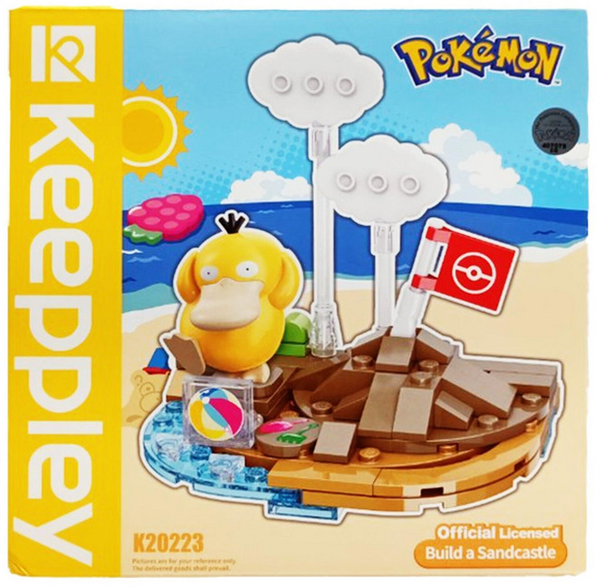 keeppley 奇妙積木 寶可夢 小場景系列 悠閒堆沙堡 6歲以上, 1盒