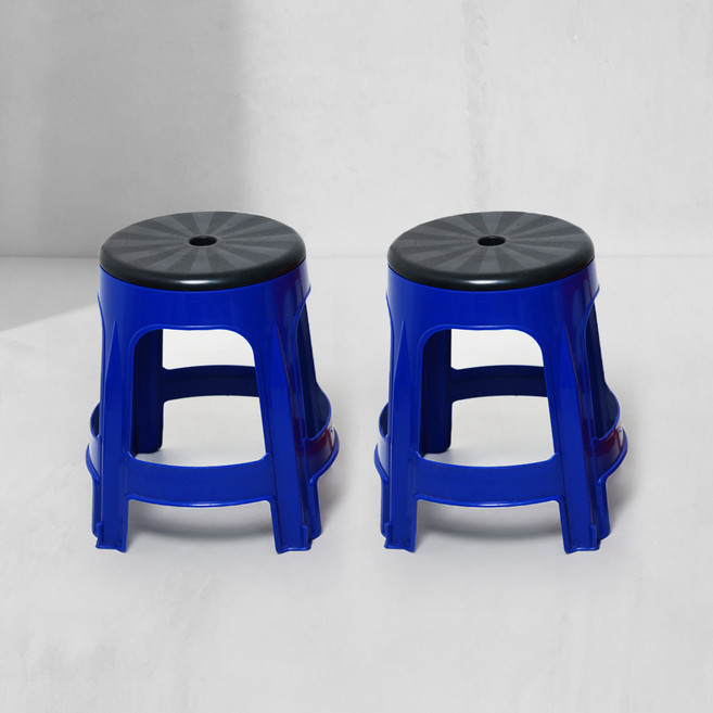 KSY 플라스틱 간이 회전의자 B-244, 블루, 2개