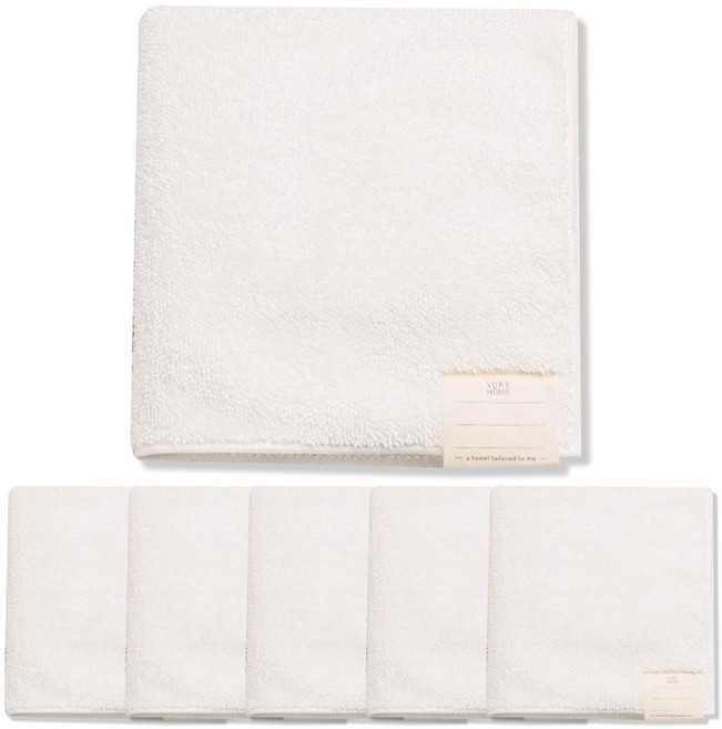 보리홈 나혼자쓰는 페이스타월 180g 극세사, 내추럴 화이트, 6개