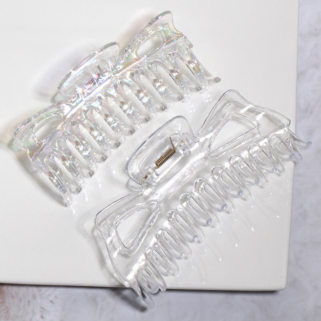 젤루나 빅사이즈 파스텔 나비사각 무광 유광 집게핀 13cm 2종 세트 LH-32