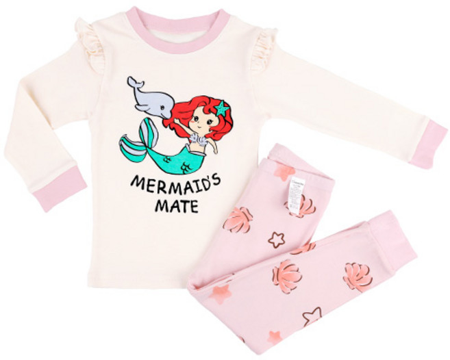 메이키즈 여아용 인어프렌즈 30수 후라이스 상하복 세트