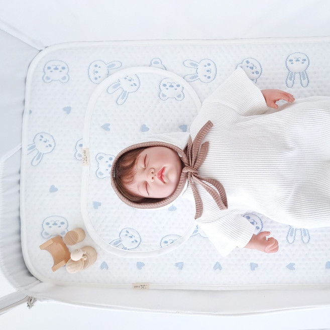 아이레빗 유아용 아이스론 양면 쿨매트 벨라 호환, 블루토끼, 1개