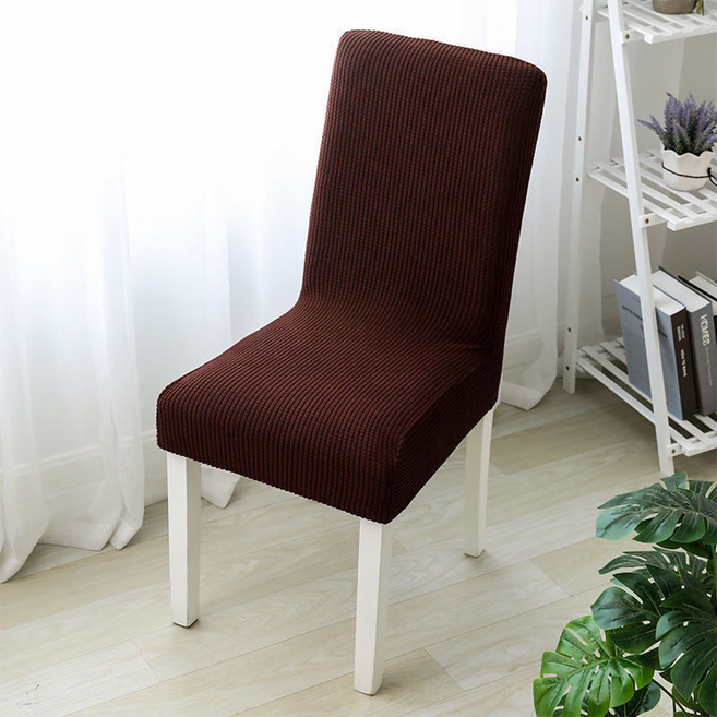 미소로운 식탁 의자커버, 다크 브라운, 4개