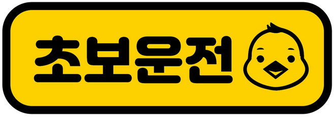 카마존 초보운전 반사 자석 스티커 가로형타입, 병아리, 1개