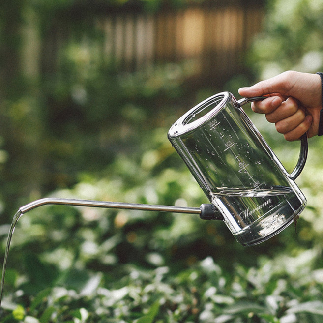 모리앤 롱튜브 심플 물조리개 1000ml + 스티커 랜덤발송 세트, 1개, 그레이