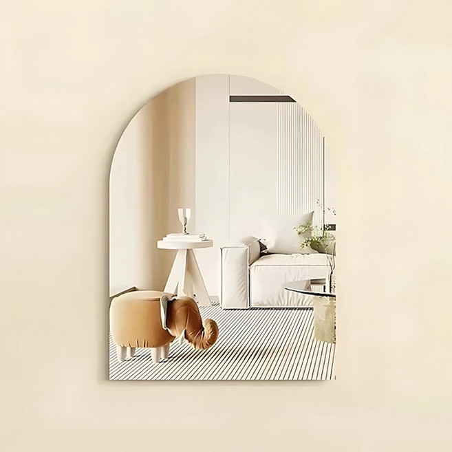 라두나 아크릴 부착식 거울 아치형, 투명