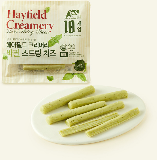 헤이필드 스트링 치즈 바질, 20g, 1개, 10개입