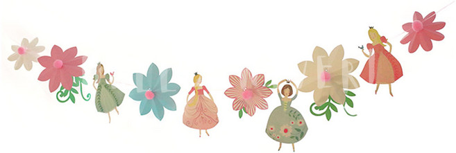 Meri Meri Hello Universe 生日派對公主掛旗, 1個, 芭蕾舞公主 多色