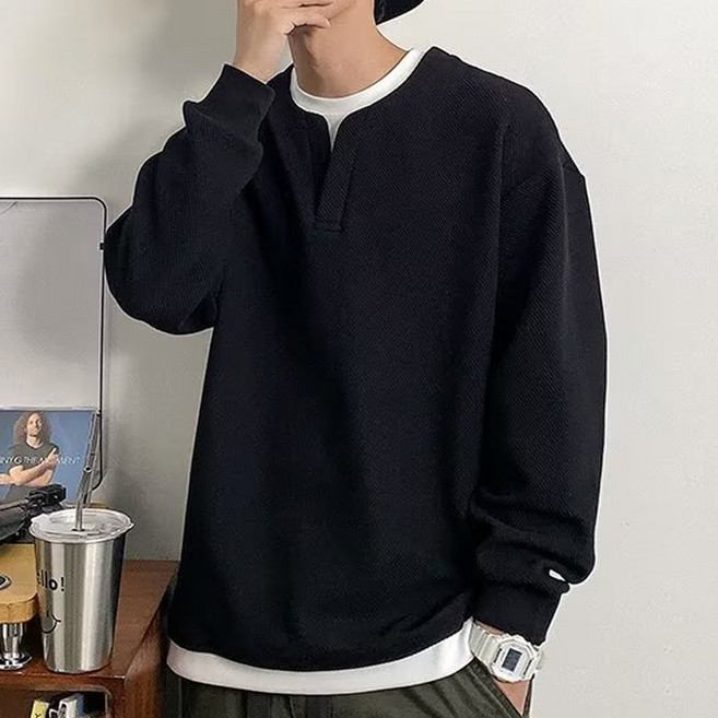 DM 페이크 투피스 라운드 맨투맨