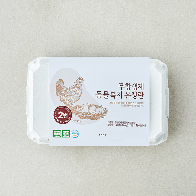 조인 동물복지 인증 무항생제 유정란 780g, 1개, 15구