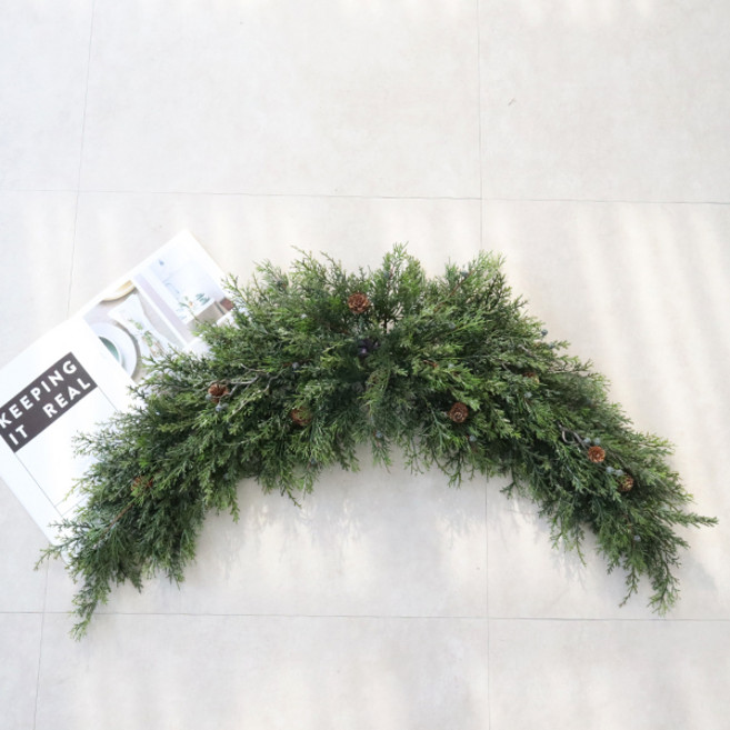 모리앤 에버그린그레이스 조명 + 크리스마스 가랜드 세트, 다크그린, 특대(72 x 30 cm), 1세트